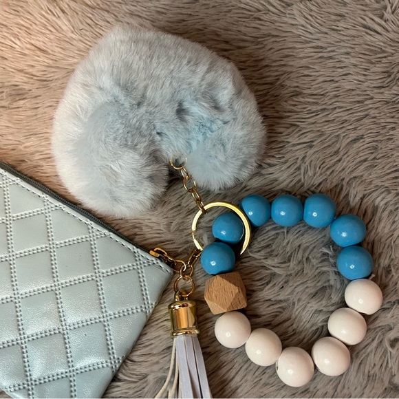 Blue Coin wallet with Keychain - Picture 3 of 3